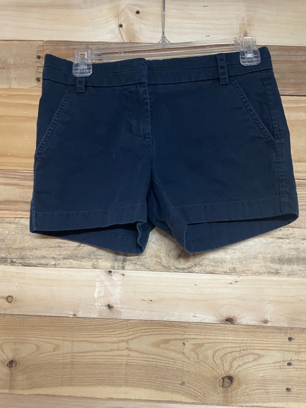 J. Crew size 00 Navy Color Cotton Chino Mid-rise 3.5” Inseam Shorts